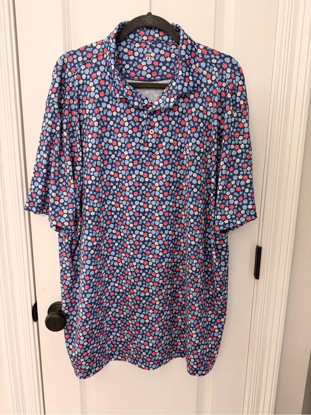 Rhoback Performance Polo – XXL | Navy Floral Print